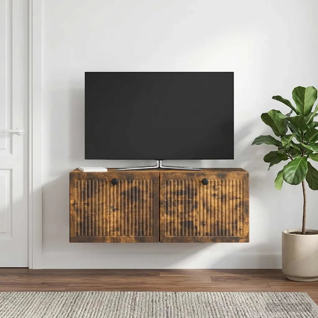 Mobile Porta TV da Muro Rovere Fumo 78,5 x 31 x 30 cm 898040