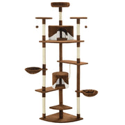 Albero per Gatti e Tiragraffi in Sisal 203 cm Marrone e Bianco CFW5029626