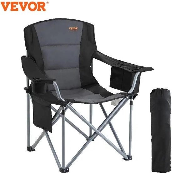 Sedia da Campeggio Ultraleggera - Sedia da Pescatore - Sedia da Giardino - Nero - Massimo 160 KG - Sedia Pieghevole - Campeggio