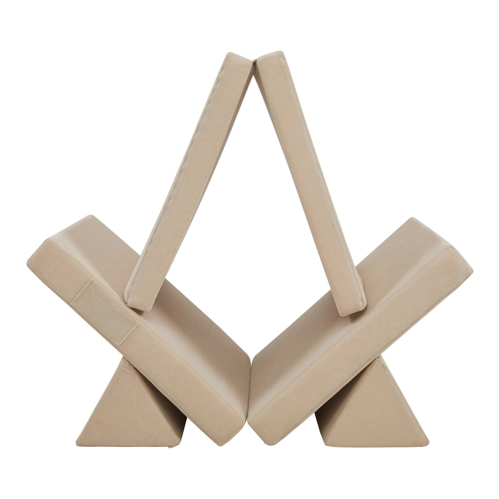 Set divano e poltrona da gioco 5 pezzi 150 x 66 x 46 cm velluto a coste beige 03_0009145