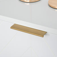 Mobile Credenza 3 Cassetti 2 Ante 120x40x76 cm in MDF e Metallo Bianco