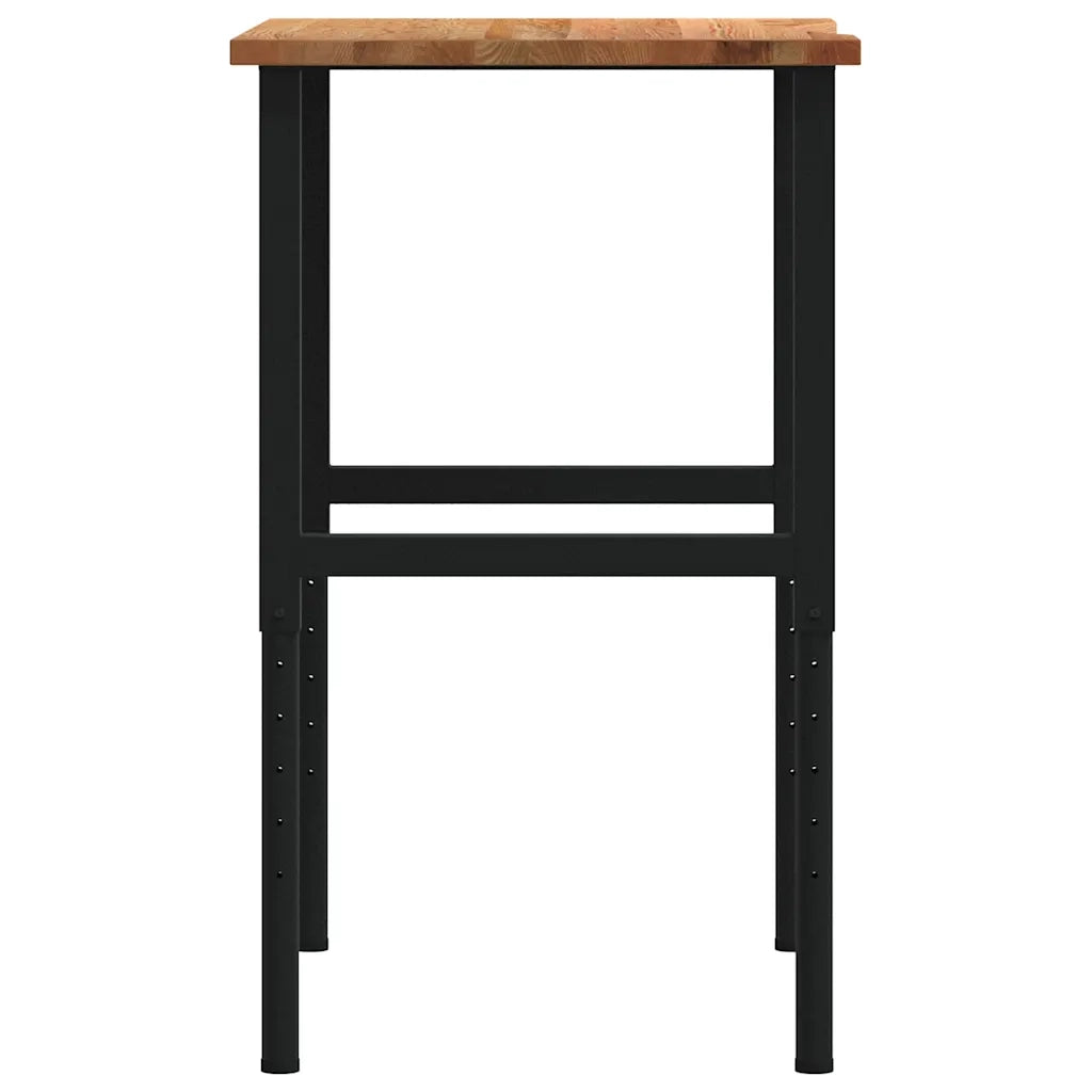 Banco Lavoro Marrone Chiaro 80x60x(71,5-98) cm Legno di Rovere