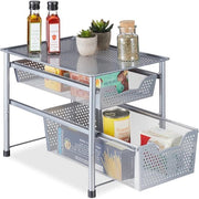 Organizzatore da cucina stivabile con 2 cassetti scorrevoli - Spazio di archiviazione ideale per cucina e bagno