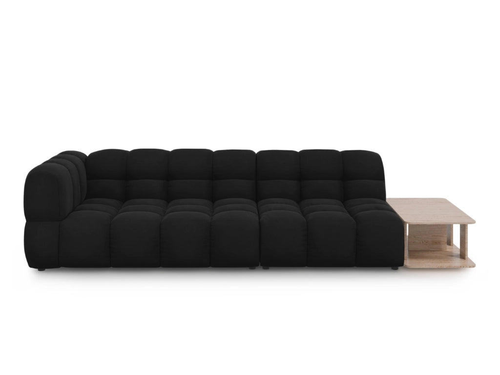 Cosmopolitan Design - Divano modulare destro "Sky" 4 posti in velluto nero 