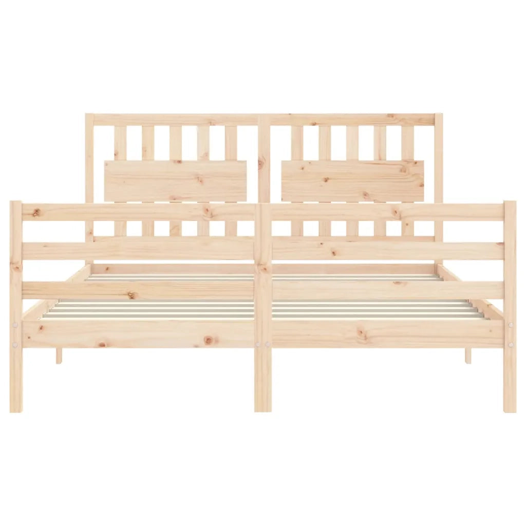 Giroletto con Testiera-Struttura Letto con testiera 160x200 cm in Legno Massello 995602