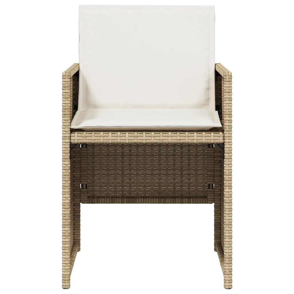 Set da Pranzo da Giardino 5 pz | Set Salotto da Giardino con Cuscini Beige in Polyrattan