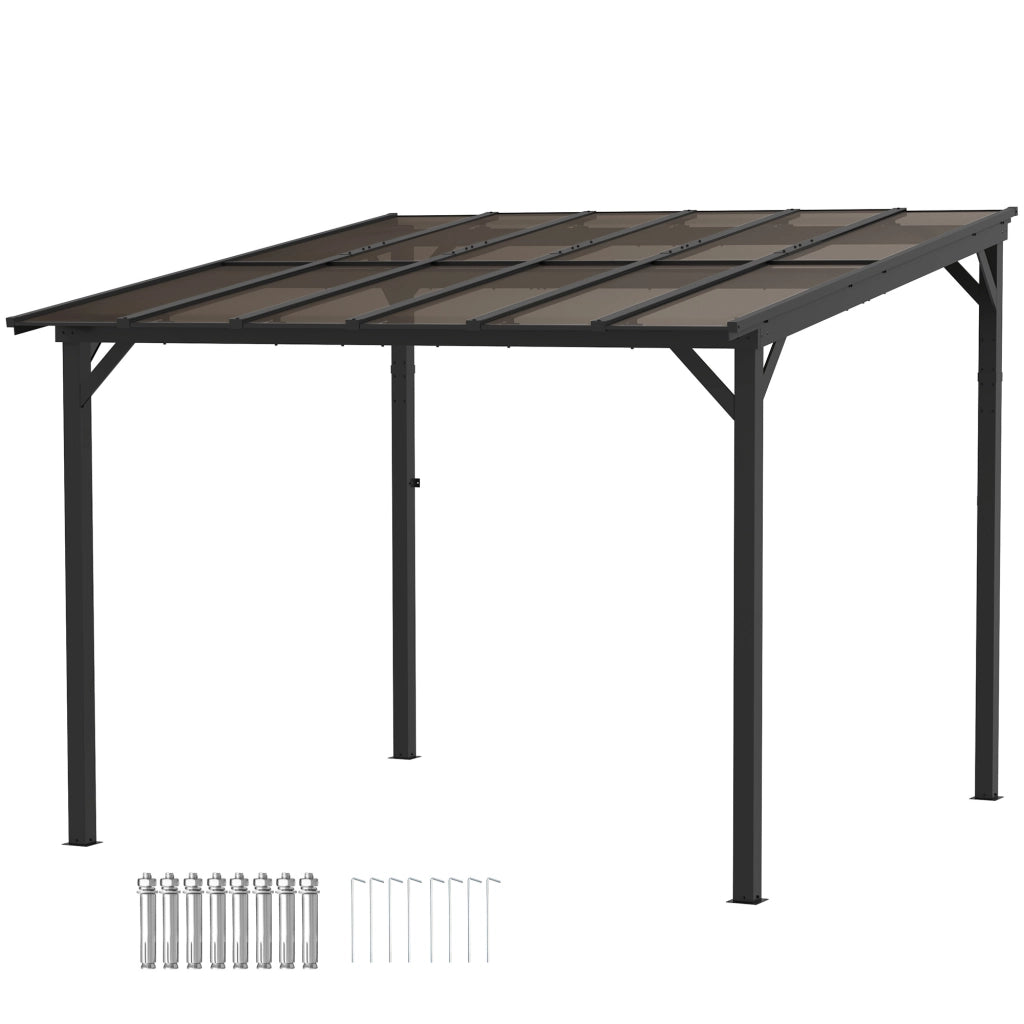 Pergola in metallo con tetto impermeabile ¨C zephmum ¨C 3x3 m, antracite, resistente al vento e ai raggi UV