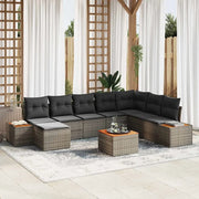 Set Divano da Giardino con cuscino 9 pcs Grigio Poly Rattan 3348150