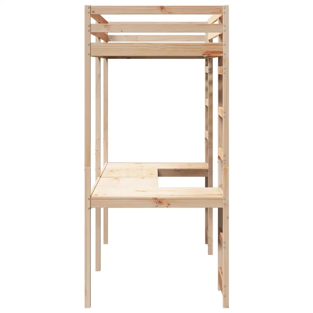 Struttura per letto soppalco Naturale 90 x 200 cm Pino massello 3414550