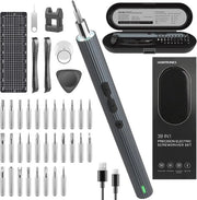 Mini Strumento per Allungare Viti Elettrico con 30 Bit - Kit di Riparazione Precisa a Radiofrequenza per Orologio, Laptop, Occhiali e Altro