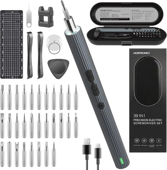 Mini Strumento per Allungare Viti Elettrico con 30 Bit - Kit di Riparazione Precisa a Radiofrequenza per Orologio, Laptop, Occhiali e Altro