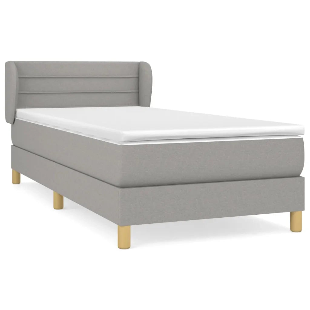 Giroletto a Molle con Materasso Grigio Chiaro 90x190 cm Tessutocod mxl 98069