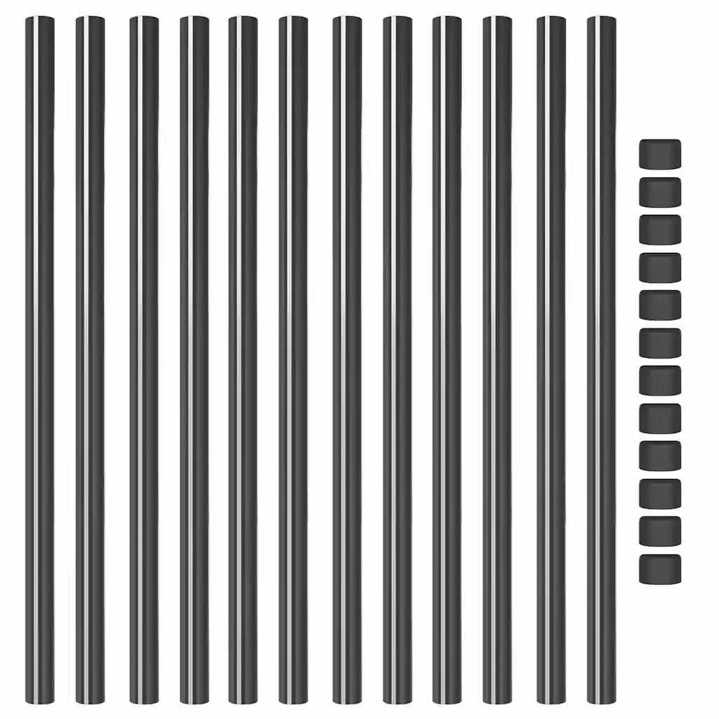 Palo della recinzione 12 pz Grigio 110 cm CFW1124474