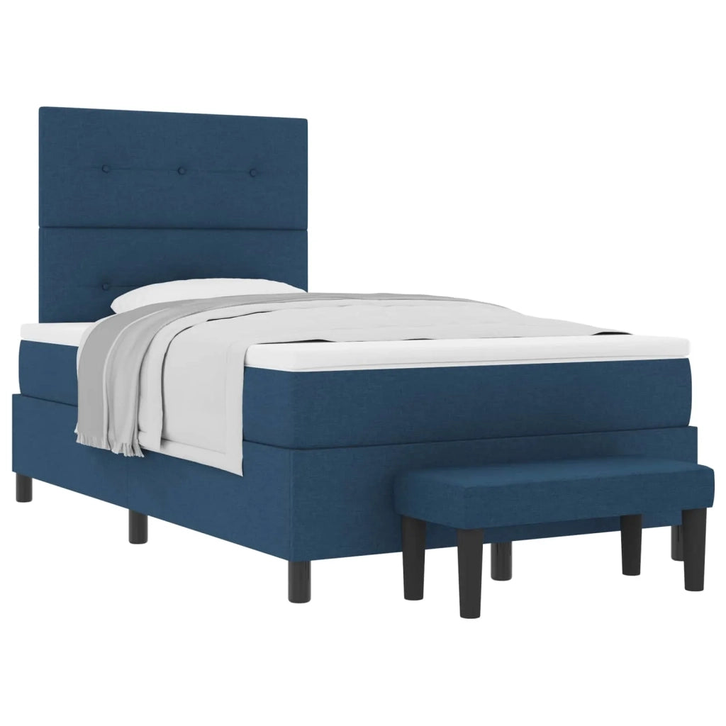 Letto a molle con materasso Blu 120 x 200 cm Tessuto