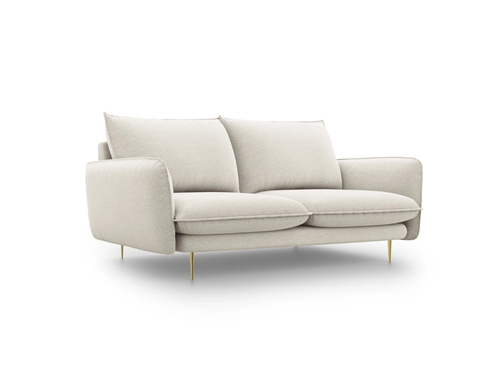 Cosmopolitan Design - Divano "Vienna" 2 posti in tessuto strutturato beige chiaro 