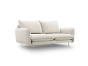 Cosmopolitan Design - Divano "Vienna" 2 posti in tessuto strutturato beige chiaro 