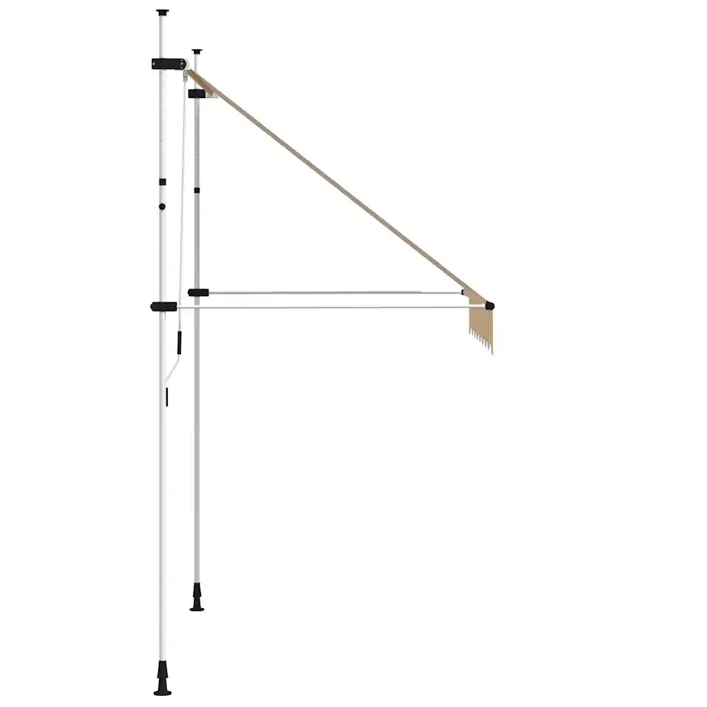 Tenda da Sole Retrattile Manuale 200cm Strisce Arancione Bianco 43232