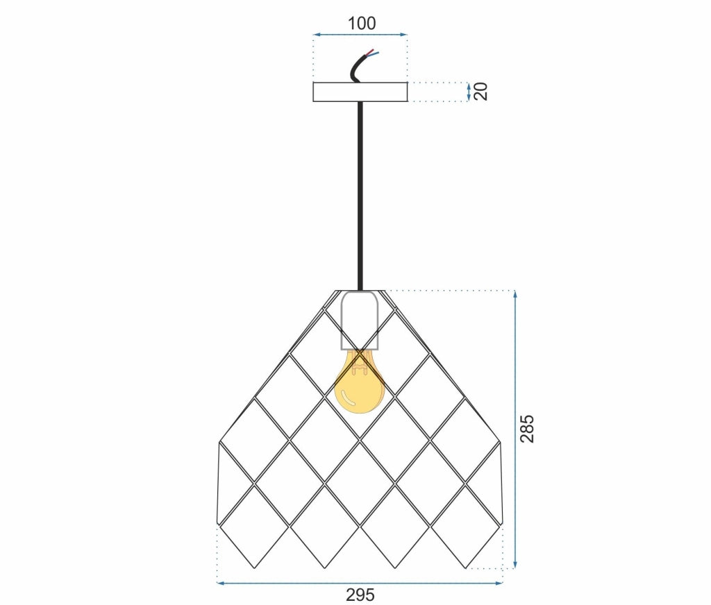 Lampada Da Soffitto Pensile Metallico Nero APP338-1CP
