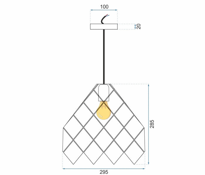 Lampada Da Soffitto Pensile Metallico Nero APP338-1CP