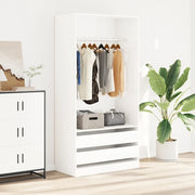 Armadio Bianco Lucido 100x50x200 cm in Legno Multistrato 800609