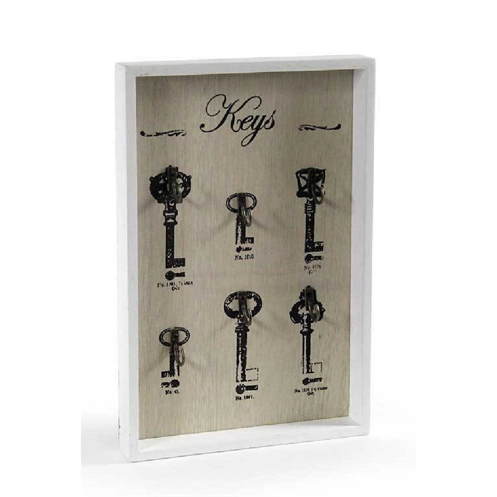 Trade Shop - Bacheca Portachiavi Da Parete Legno Appendino Keys 20x3x30 Cm Vari Colori 813474 -