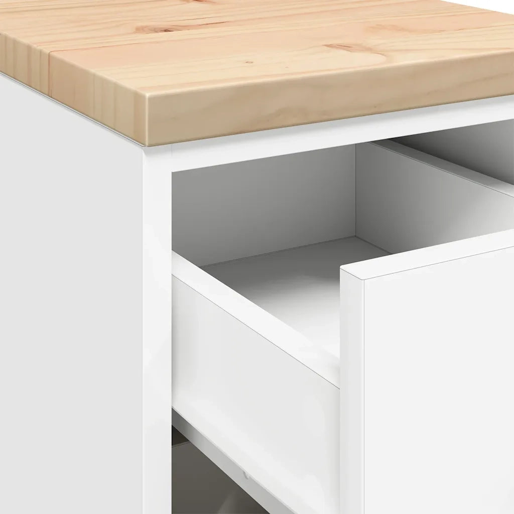 Armadietto da Garage Bianco 30x51x85 cm Legno Massello di Pino CFW6796223