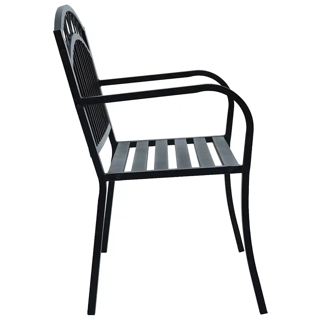 Panchina da Giardino | Panca da Giardino 125 cm Nera in Acciaio