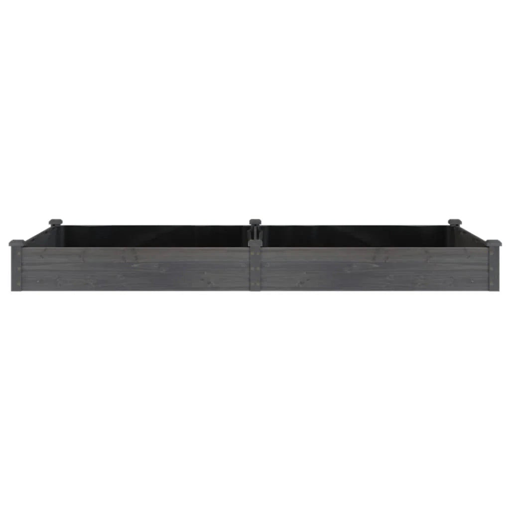 Fioriera rialzata per piante fiori patio giardino rivestimento 240 x 120 x 25 cm legno massello di abete grigio 02_0039840