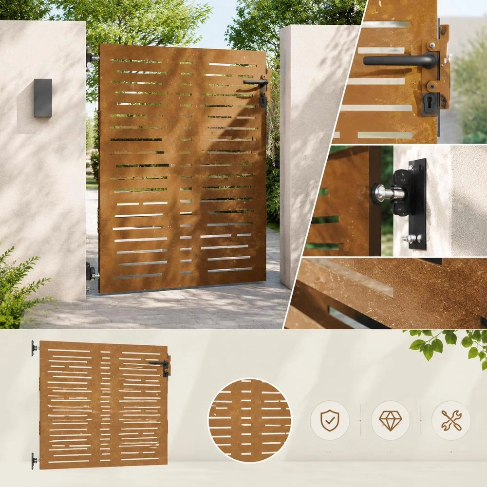 Garden Gate 85x150 Cm Corten Steel Square Design