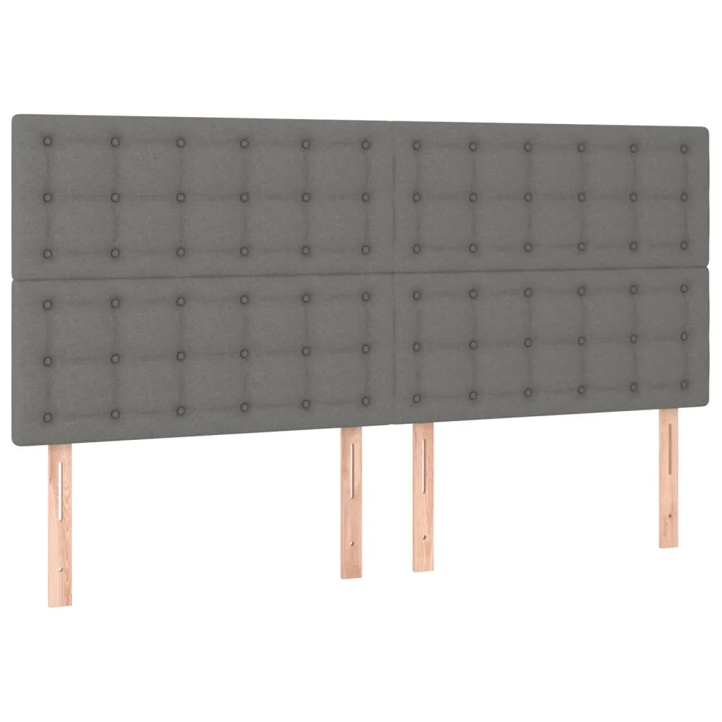 Giroletto a Molle con Materasso Grigio Scuro 200x200 cm Tessuto 3128310
