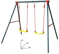 Altalena da Giardino 2 Posti 220x182x160 cm in Acciaio Funny