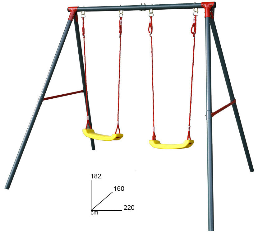 Altalena da Giardino 2 Posti 220x182x160 cm in Acciaio Funny