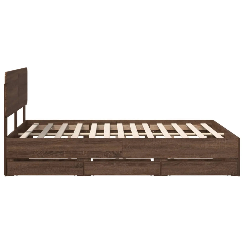 Struttura del letto con cassetto Quercia marrone 140 x 190 cm 3412191