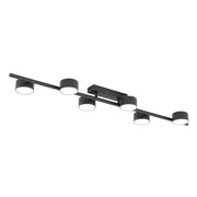 Plafoniera Moderna Apollo Acciaio Nero 6 Luci Gx53 Ip20