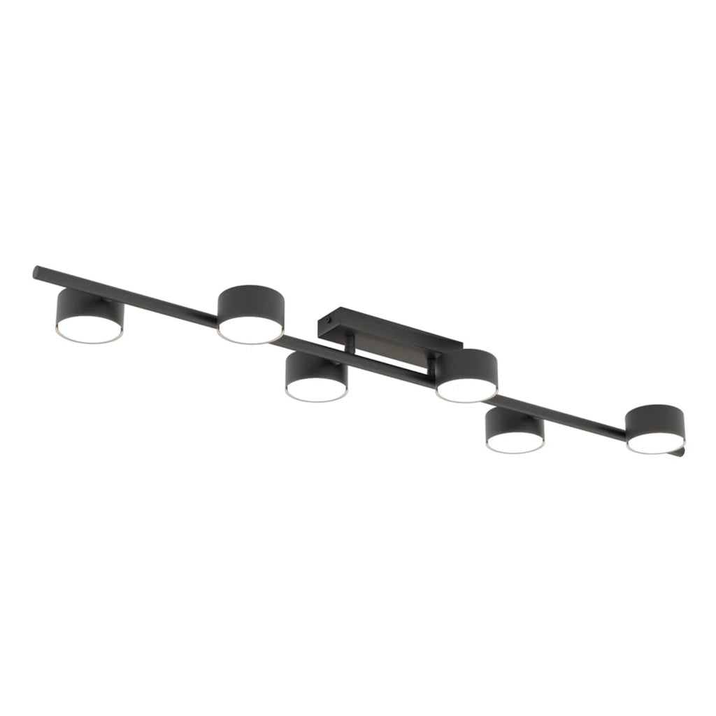 Plafoniera Moderna Apollo Acciaio Nero 6 Luci Gx53 Ip20