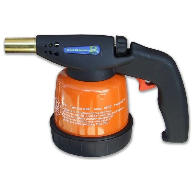 Project03 TYPHOON100P Saldatore a Gas con Accensione Piezoelettrica Corpo in Metallo Bruciatore 28 mm Cartuccia Standard 190 g