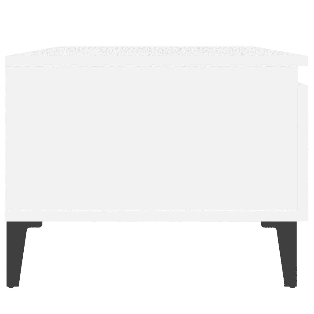 Tavolini Bianchi 2 pz | Tavolo laterale 50x46x35 cm in Legno Multistrato
