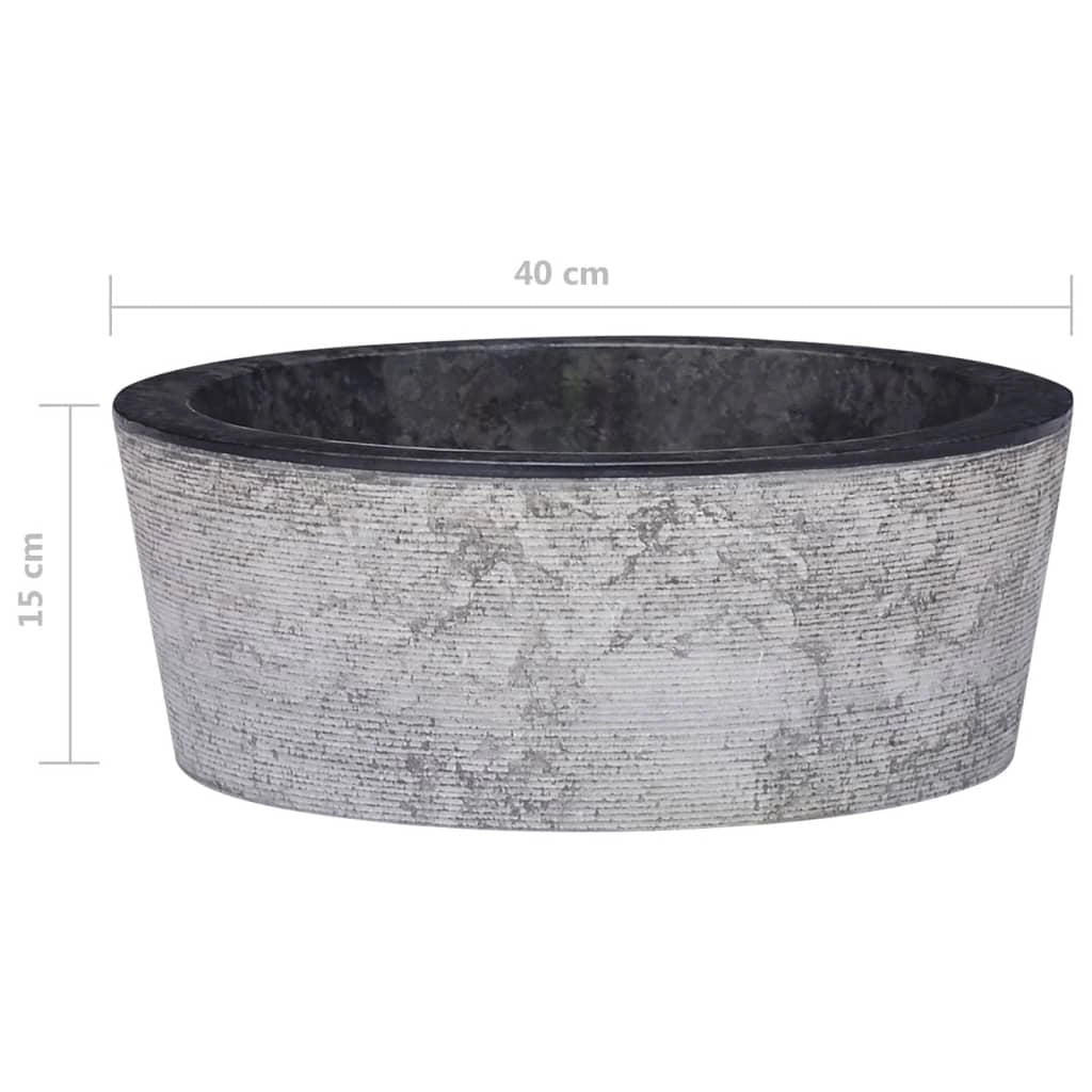Lavandino da bagno lavabo da appoggio lavabo da WC lavabo da bagno lavabo da interno diametro 40 cm marmo nero 02_0002822