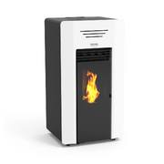 Windy stufa a pellet canalizzata 13,2kw in acciaio bianco Lincar