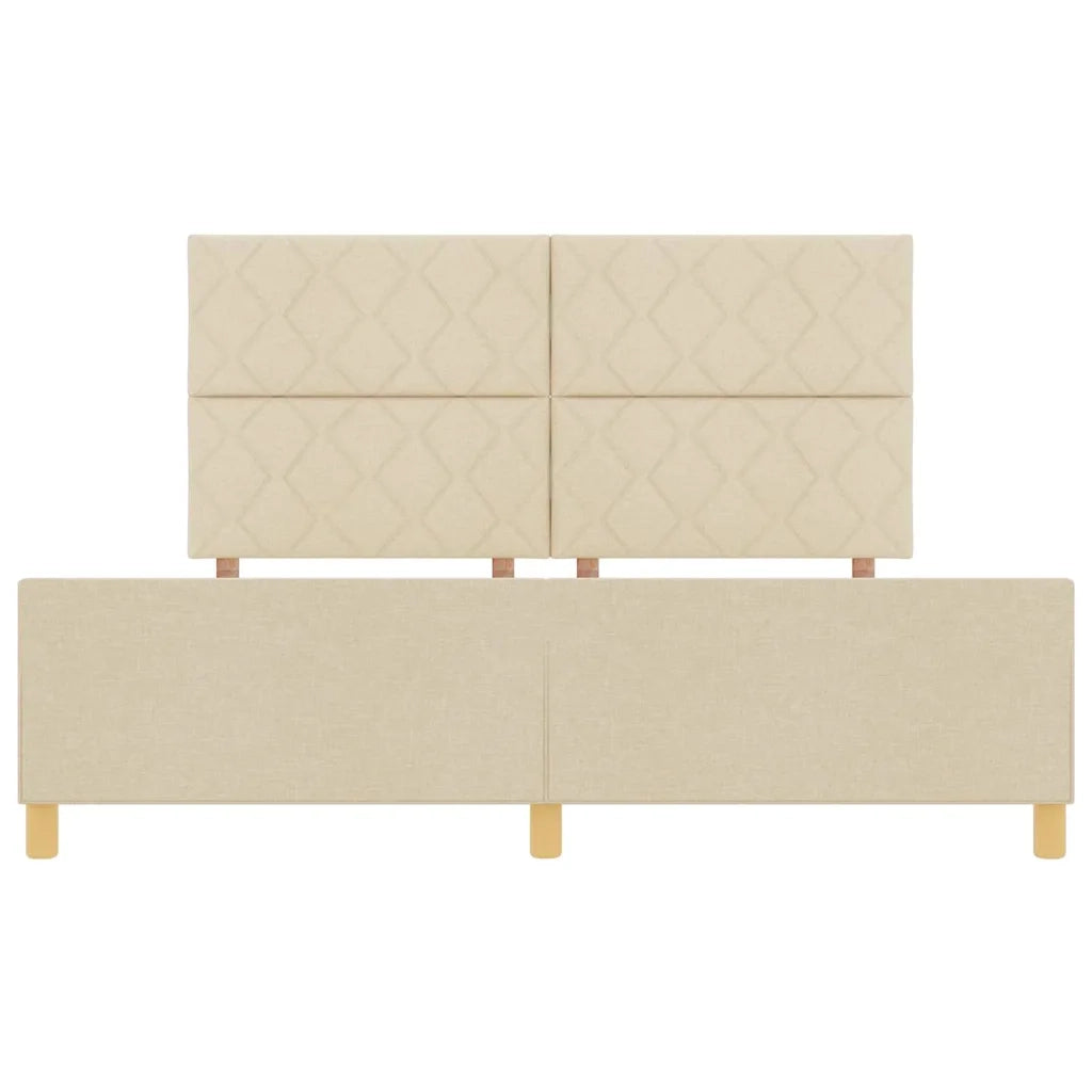 Struttura del letto con testiera Crema 180 x 200 cm Tessuto 3344828