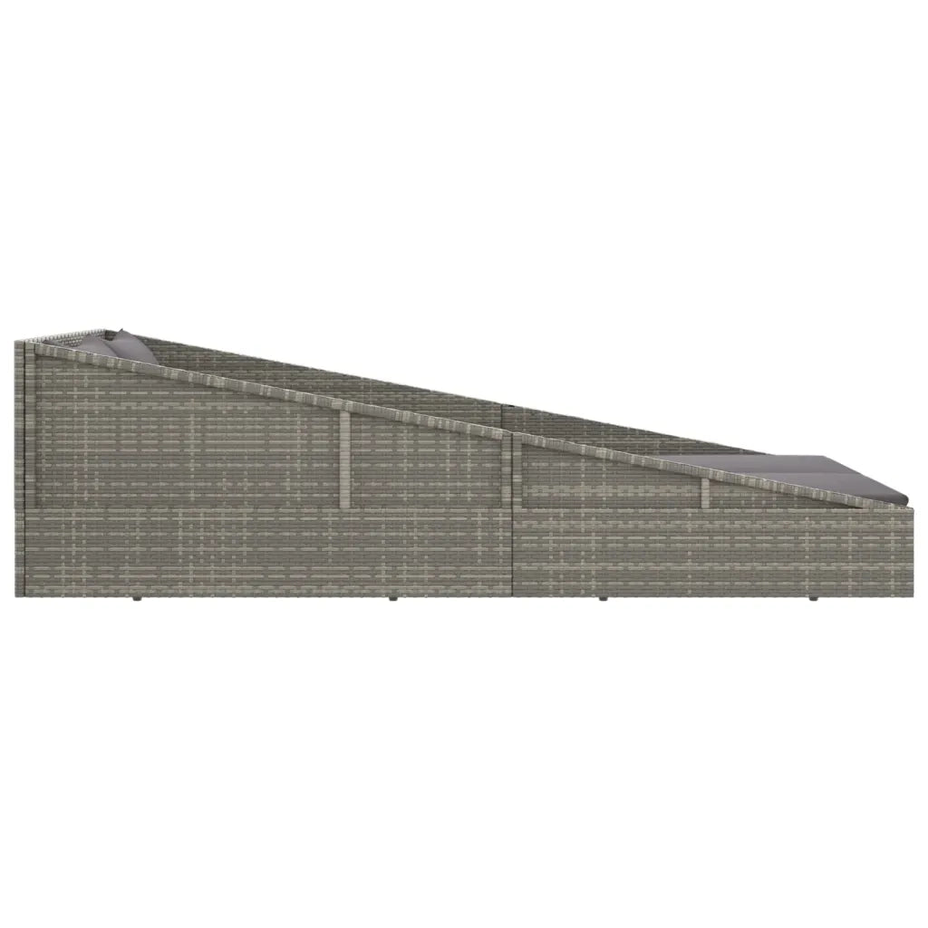 Lettino da Giardino Grigio 200x139 cm in Polyrattan cod mxl 73459