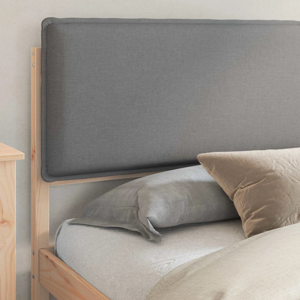 Letto con Testiera Rivestita Grigio chiaro 200 x 200 cm