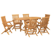 Set da Pranzo per Giardino 7 pcs Marrone Legno di teak solido 3157131