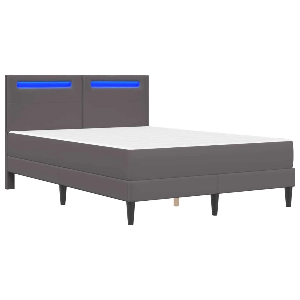 Struttura del letto con testiera Grigio 140 x 190 cm Similpelle