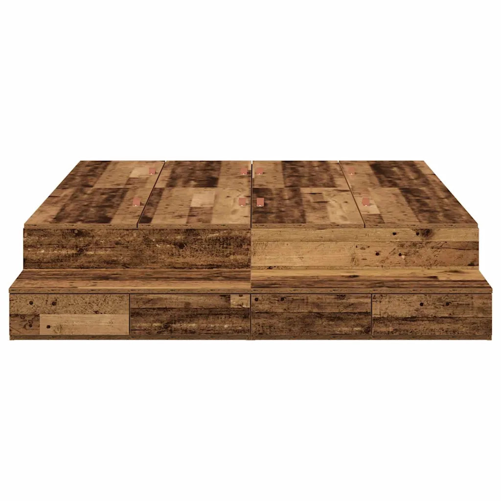 Struttura letto con contenitore Legno vecchio 150 cm 3335651