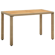 Tavolo Giardino Beige 123x60x74 cm Polyrattan e Massello Acacia cod mxl 57490