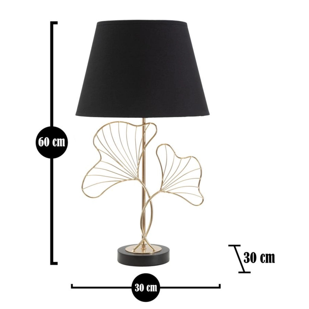 Lampada da Tavolo Foglia 56, Nero, Metallo, 30x30x60 cm
