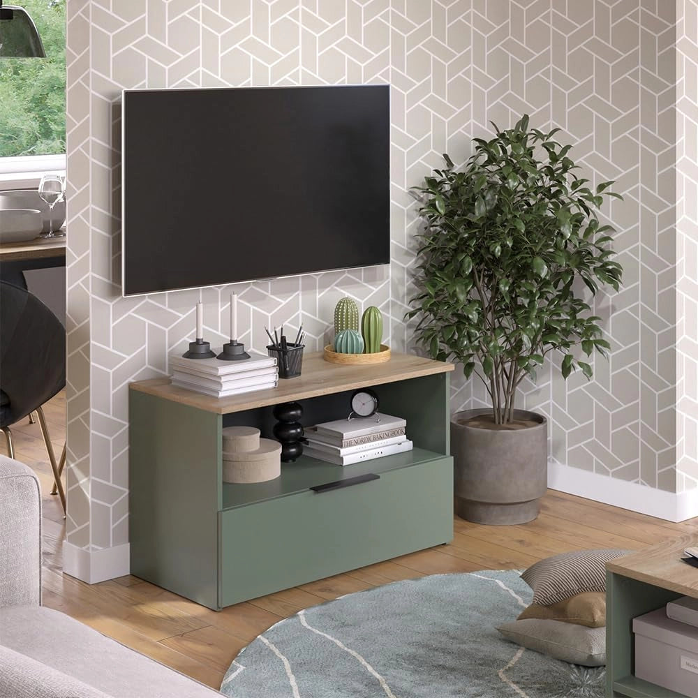 Credenza Wido, Verde, 80 x 50 cm con 1 scomparto chiuso