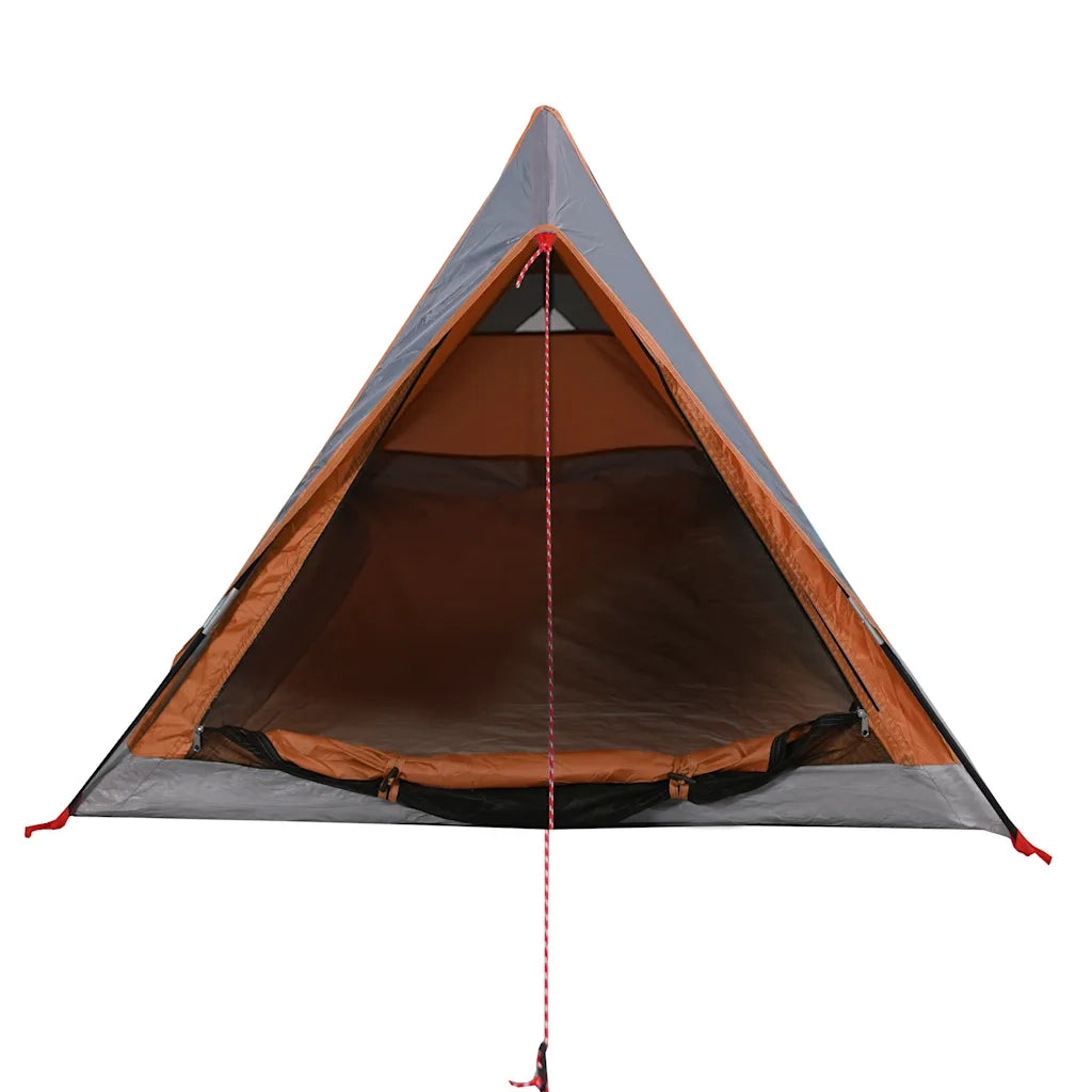 Tenda da Campeggio 2 Persone-Tenda per Escursionismo Grigio e Arancione Impermeabile 886821