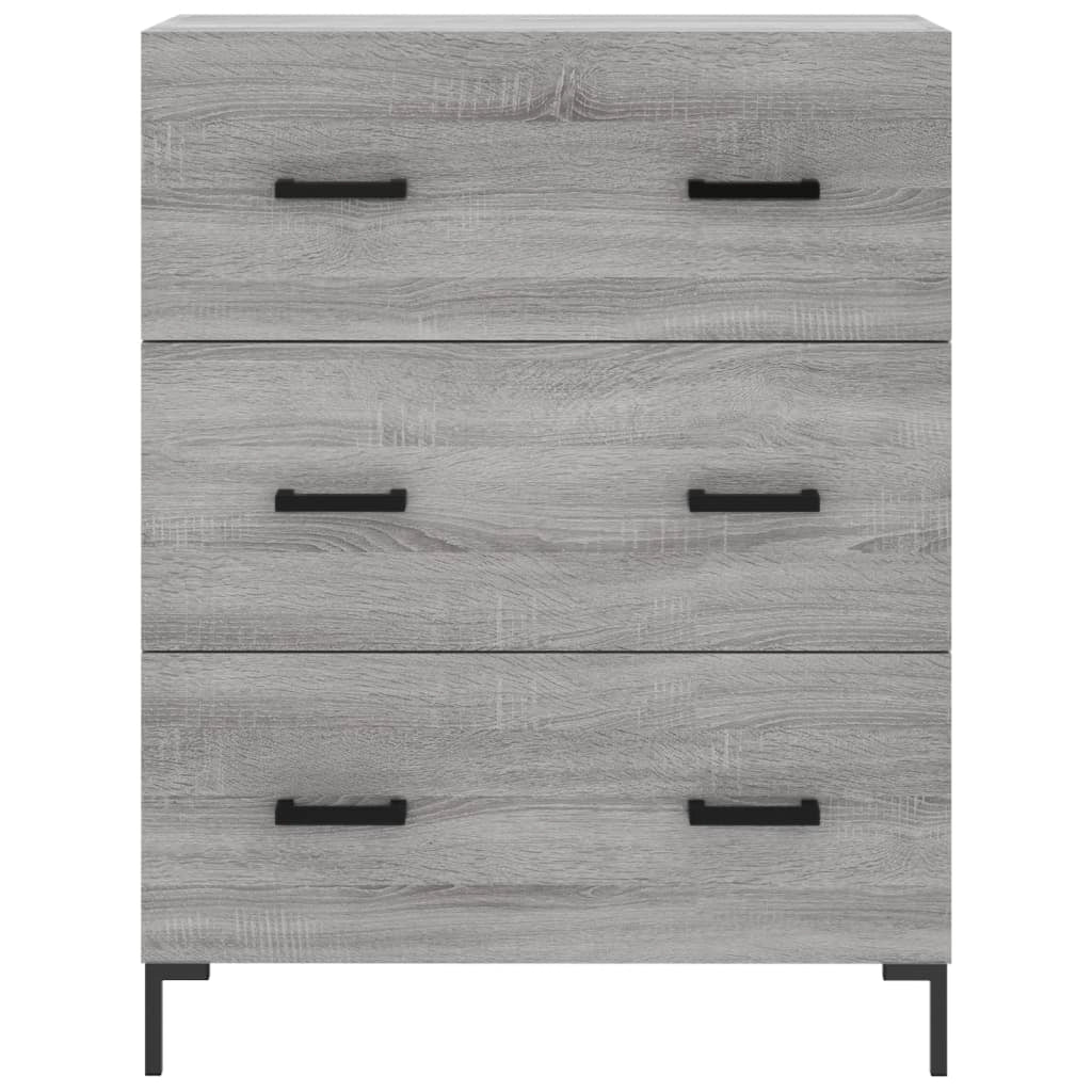 Buffet credenza cassettiera armadio mobile contenitore organizer cucina soggiorno salotto rovere Sonoma alto 69,5 x 34 x 180 cm legno ingegnerizzato grigio 02_0035575